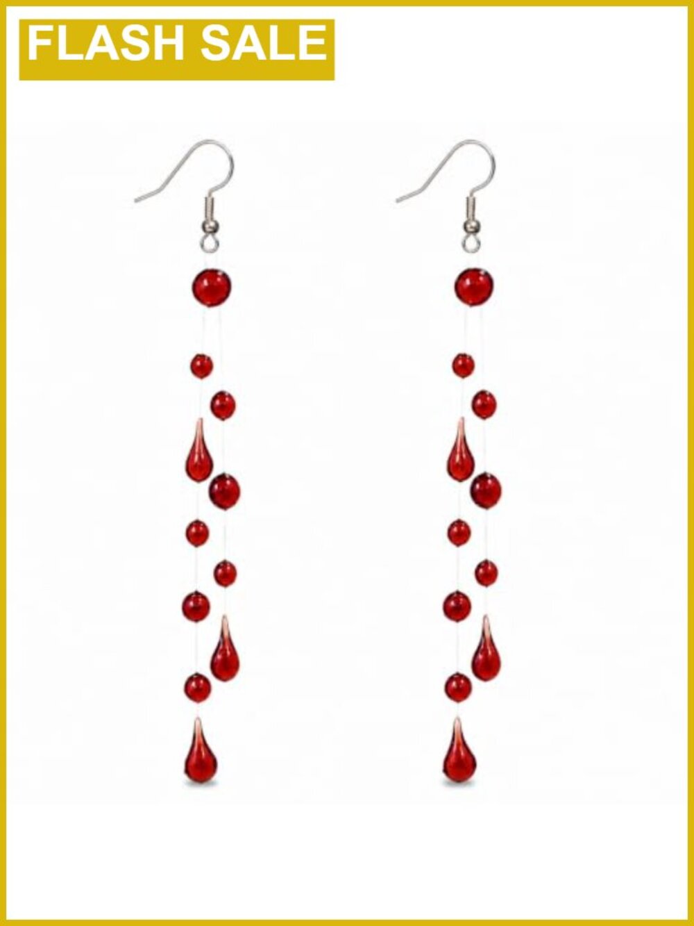 Red Blood Drop Vampire Earrings Stainless Steel Gothic Halloween Jewelry